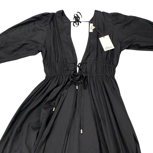 Elan Deep Black V-Neck Cover-Up Maxi Dress Women Size Small MSRP: $74 - Picture 9 of 16